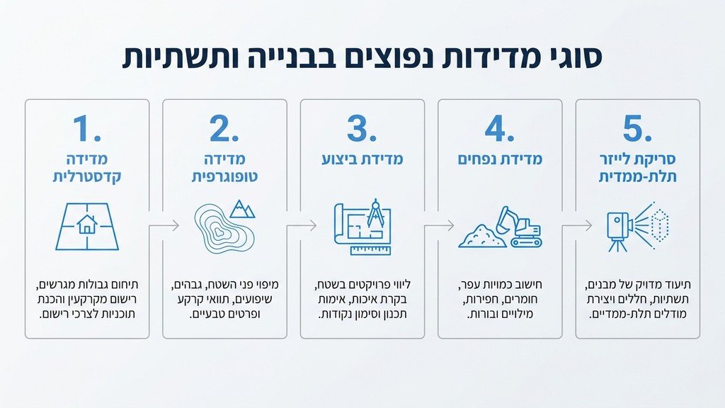 מודד שטח מוסמך מבצע מדידה טופוגרפית בשטח פתוח
