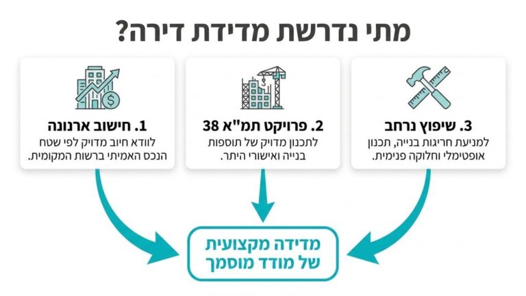 מודד דירות מקצועי מבצע מדידת פנים בנכס
