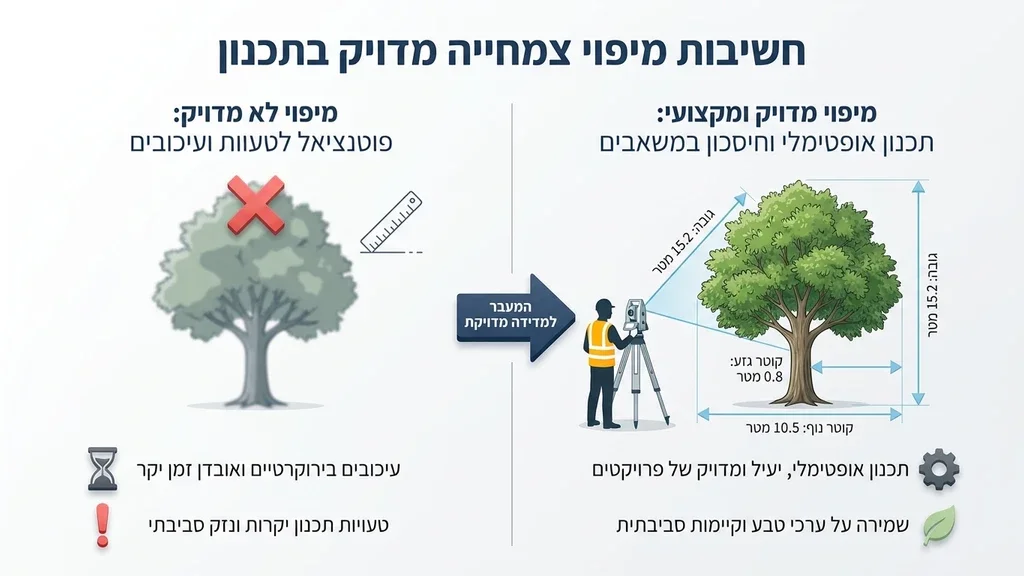 מיפוי עצים בוגרים בשטח המיועד לבנייה