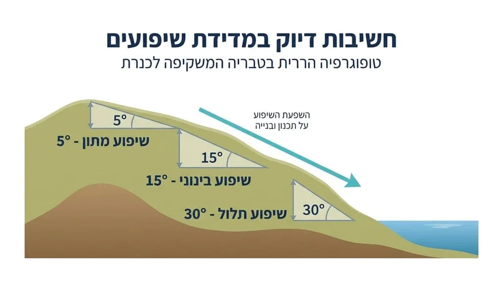 מודד מוסמך בטבריה מבצע מדידות שטח באזור הררי
