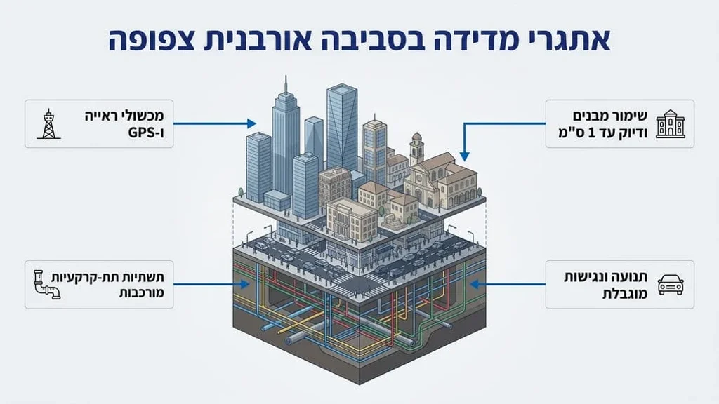 ביצוע מדידות בתל אביב בסביבה עירונית צפופה