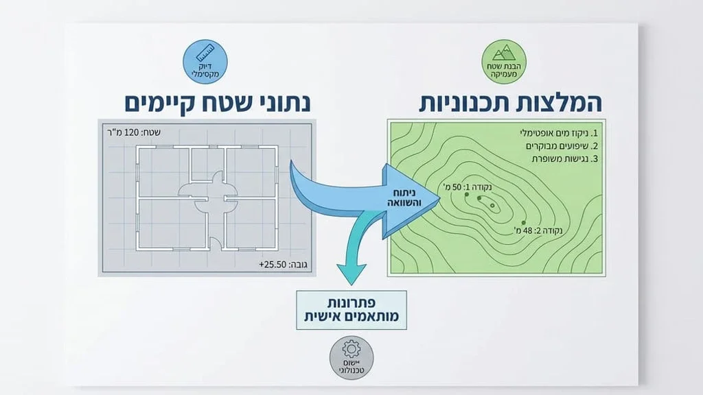תכנון פרויקט בנייה על בסיס מפה טופוגרפית
