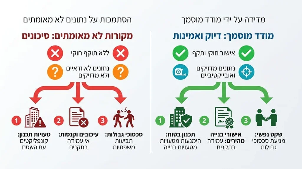 מודד מוסמך מבצע עבודת שטח