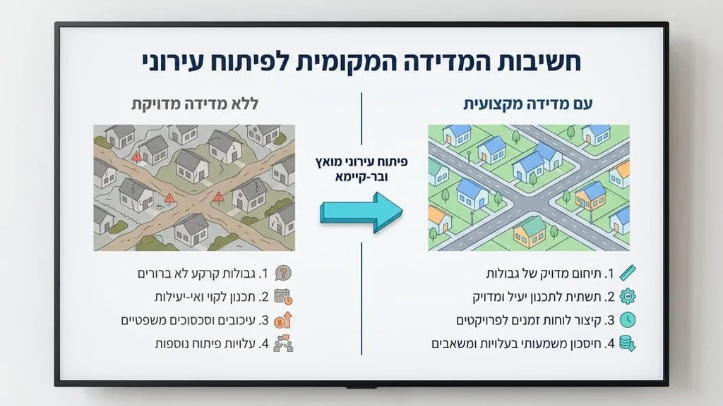 מודד מוסמך מבצע מדידות בבית דגן